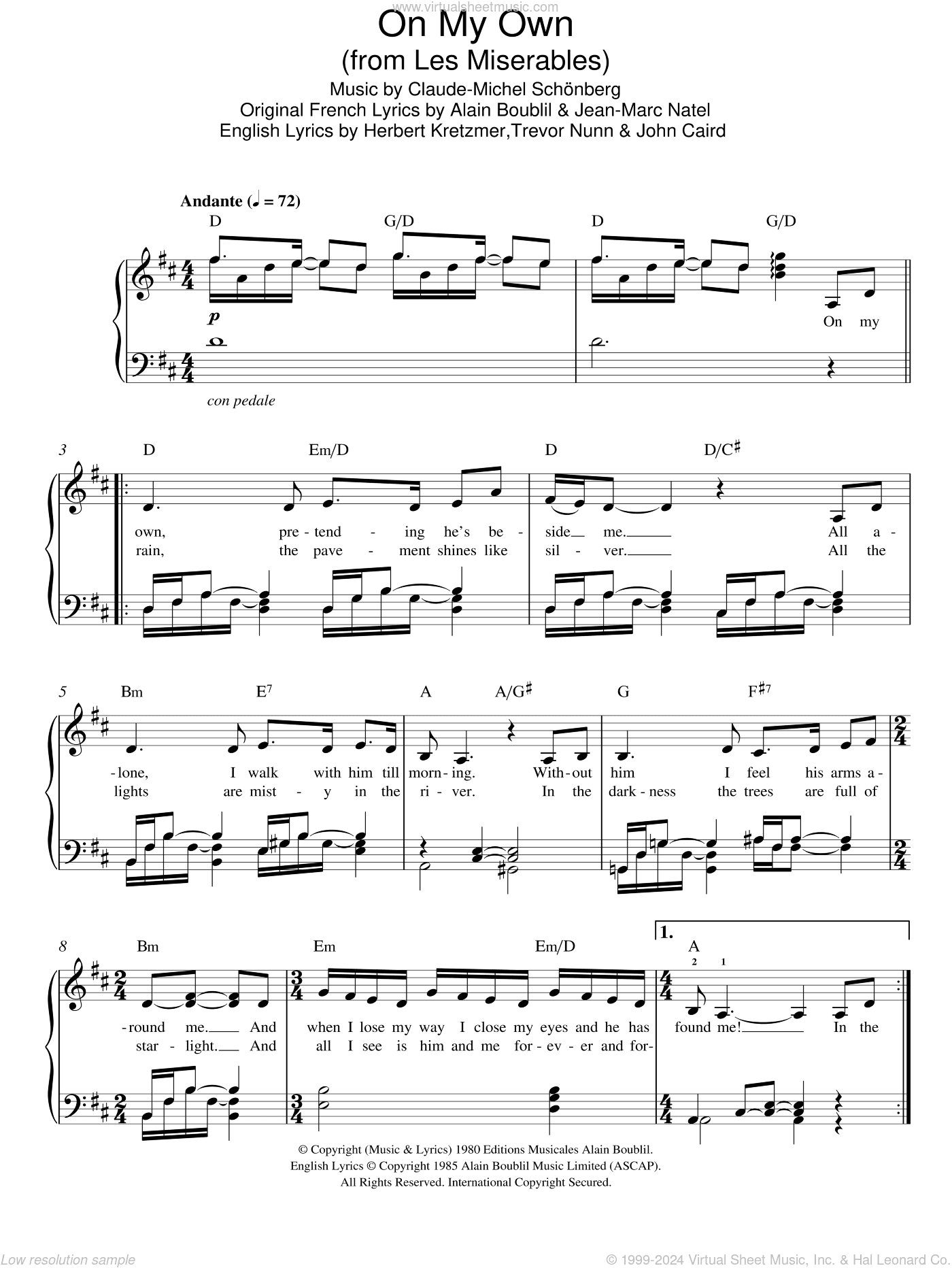 On My Own (from Les Miserables)