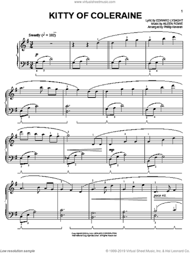 Kitty Of Coleraine (arr. Phillip Keveren)