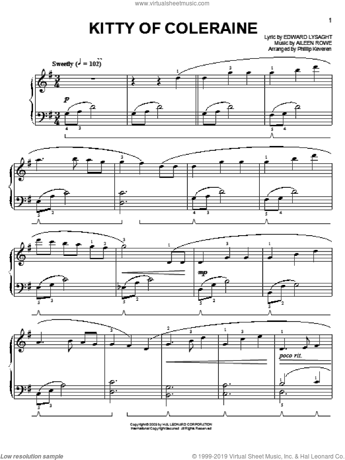 Kitty Of Coleraine (arr. Phillip Keveren)