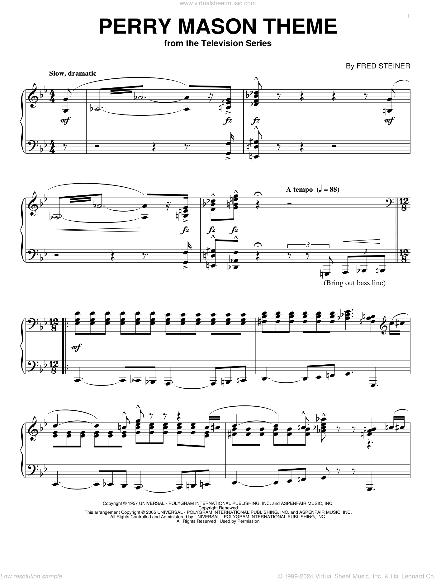Perry Mason Theme, (intermediate)