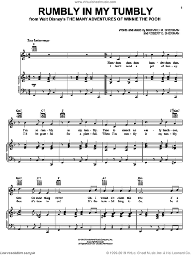 Rumbly In My Tumbly (from The Many Adventures Of Winnie The Pooh)