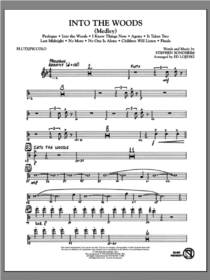 Into The Woods (Medley) (complete set of parts)