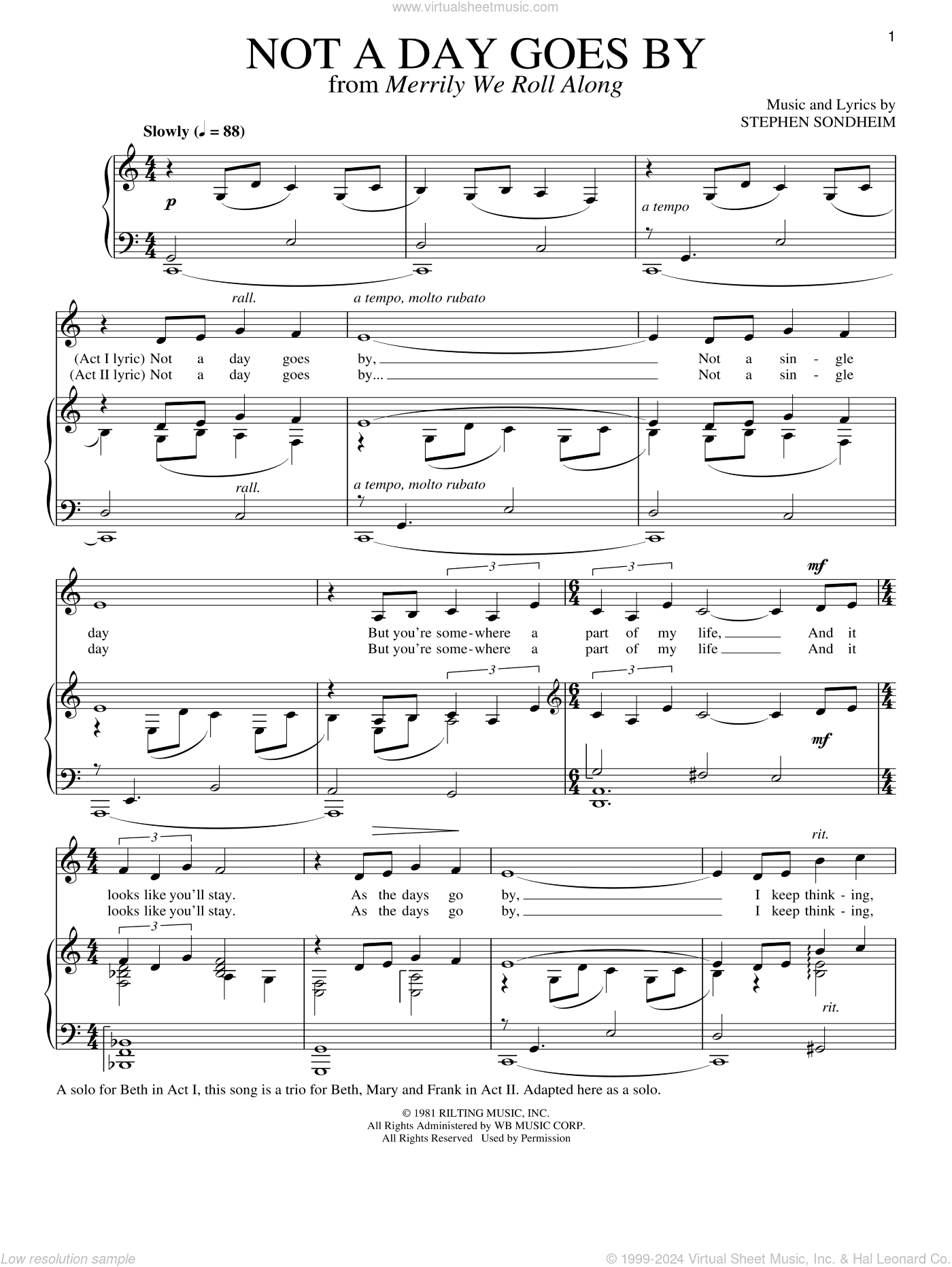 Not A Day Goes By (Act II)