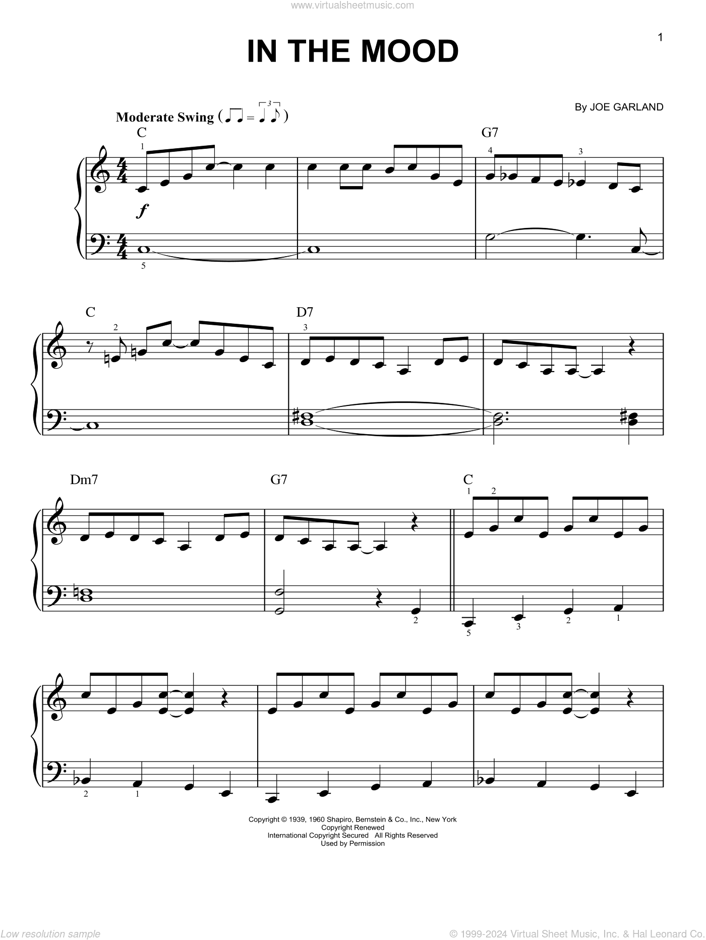 In The Mood, (easy)