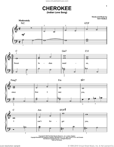Cherokee (Indian Love Song), (easy)