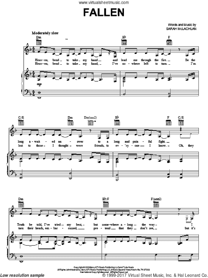 Sarah McLachlan - Afterglow (complete set of parts)
