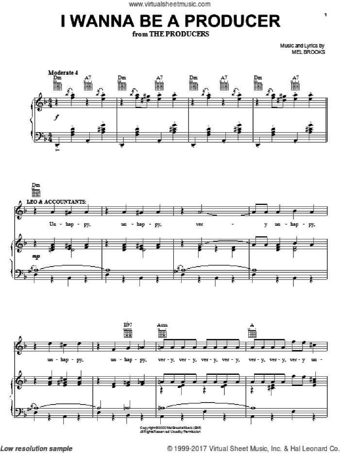 Broadway Selections from The Producers (complete set of parts)