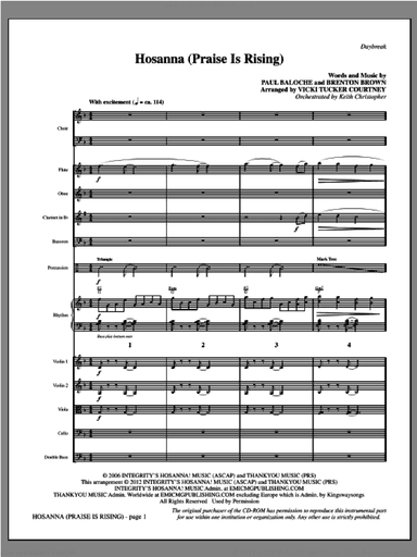Hosanna (Praise Is Rising) (complete set of parts)