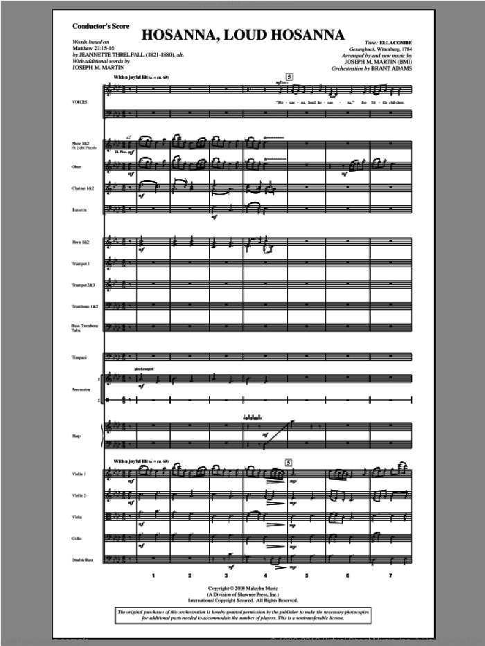 Hosanna, Loud Hosanna (from "Covenant Of Grace")