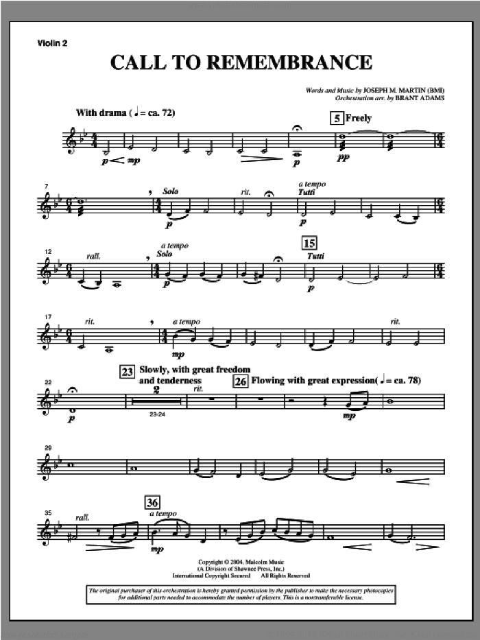 Call To Remembrance (from "Harvest Of Sorrows")