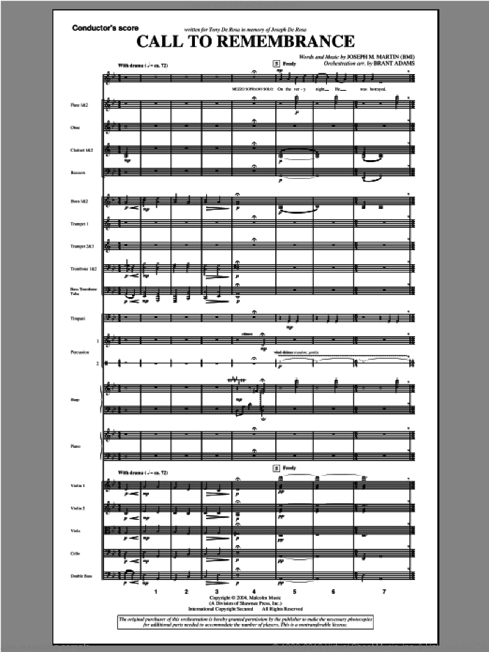 Call To Remembrance (from "harvest Of Sorrows")