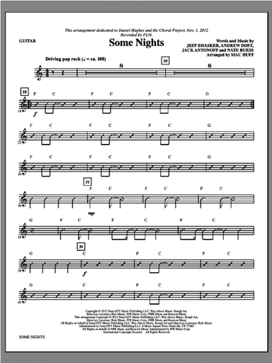 Some Nights (complete set of parts)