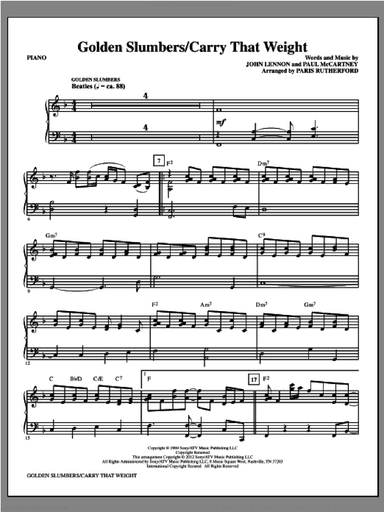 Golden Slumbers/Carry That Weight (complete set of parts)