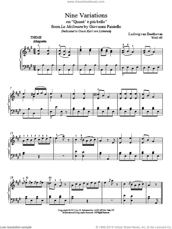 Nine Variations On "Quant' E Piu Bello" (arr. Immanuela Gruenberg)
