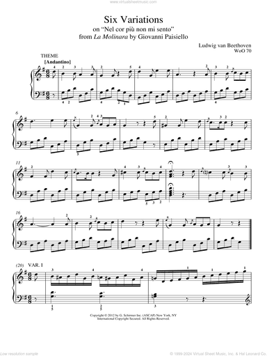 Six Variations On "Nel Cor Piu Non Mi Sento"