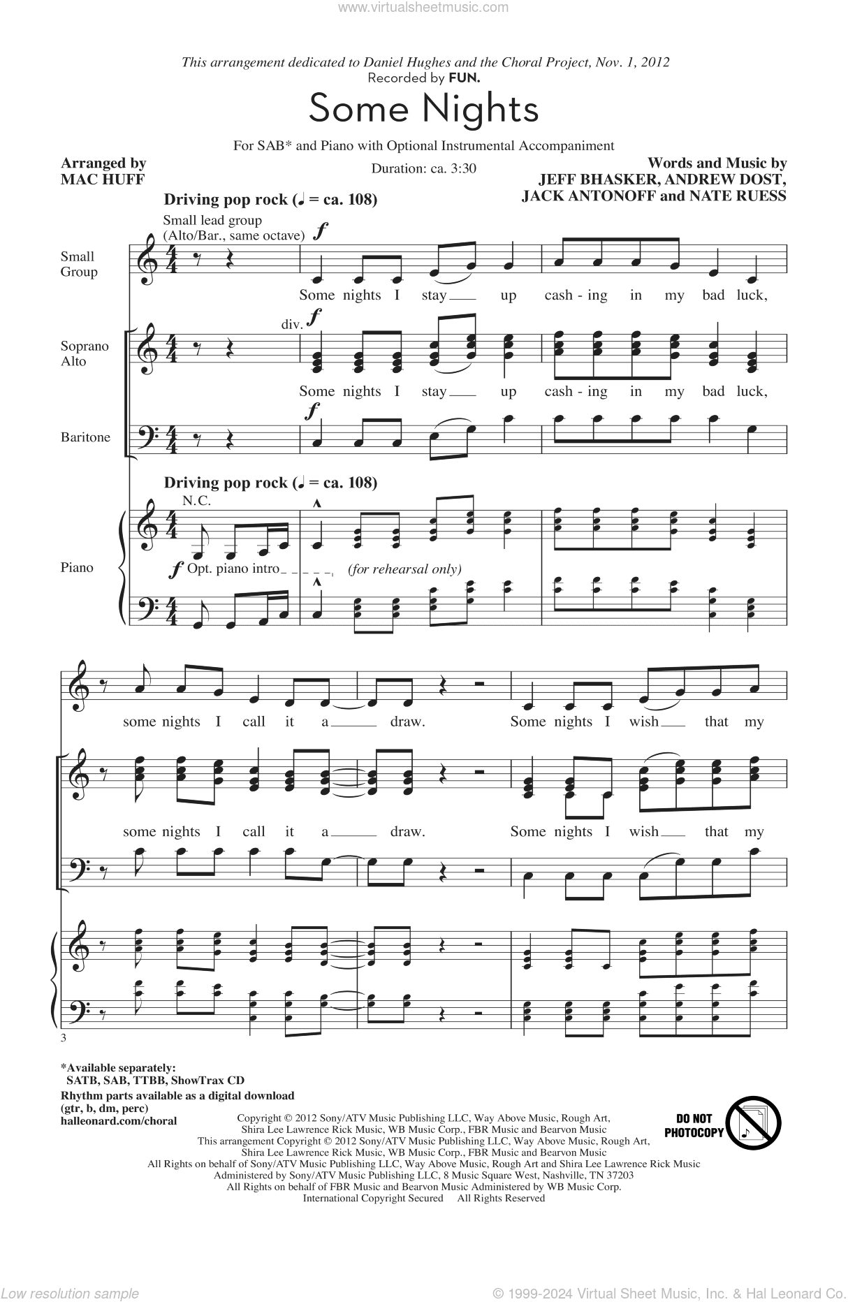 Some Nights (arr. Mac Huff)