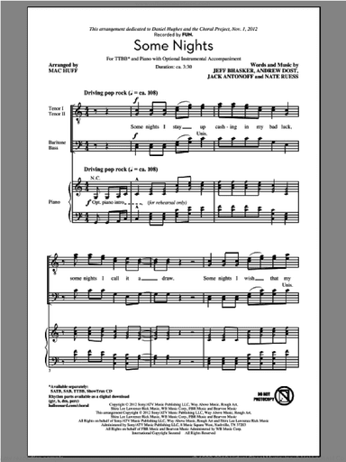 Some Nights (arr. Mac Huff)