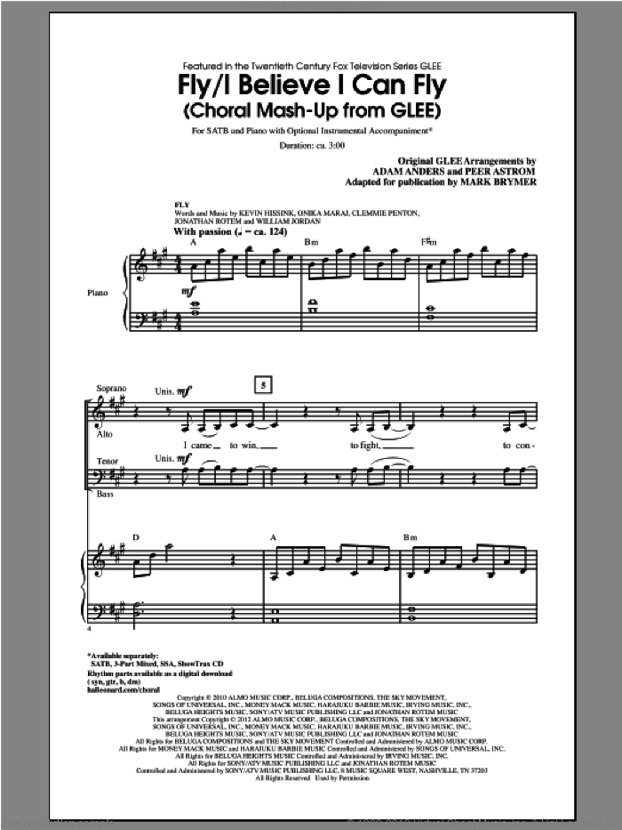 Fly / I Believe I Can Fly (Choral Mash-up from Glee) (ed. Mark Brymer)