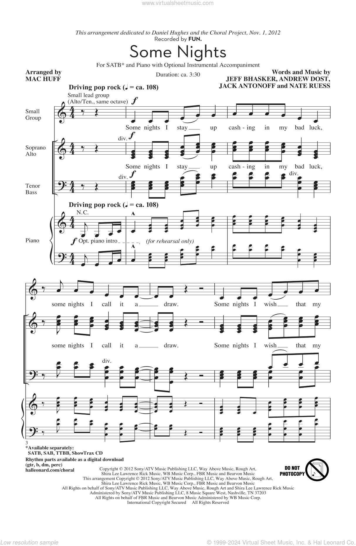 Some Nights (arr. Mac Huff)