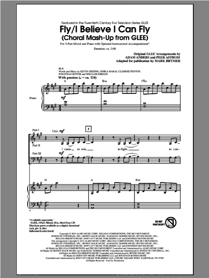 Fly / I Believe I Can Fly (Choral Mash-up from Glee) (ed. Mark Brymer)