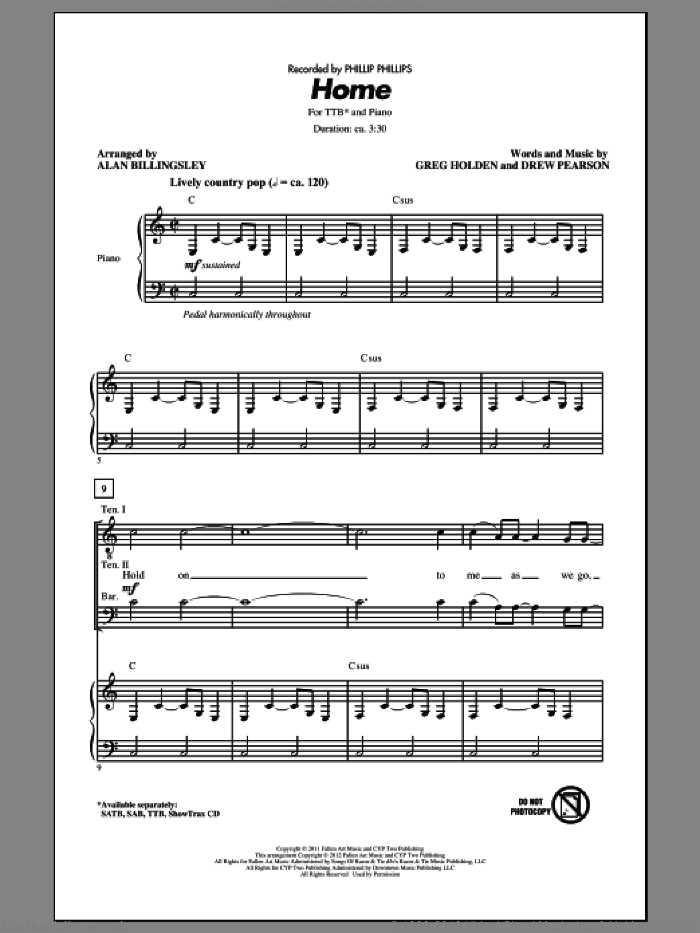 Home (arr. Alan Billingsley)