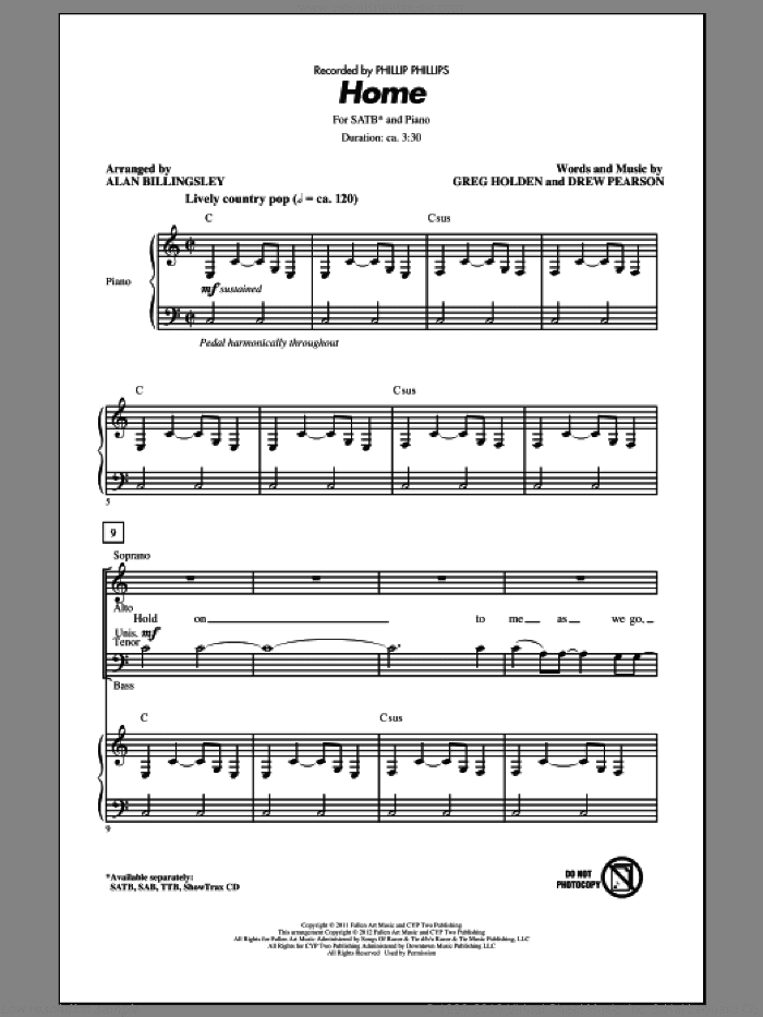 Home (arr. Alan Billingsley)