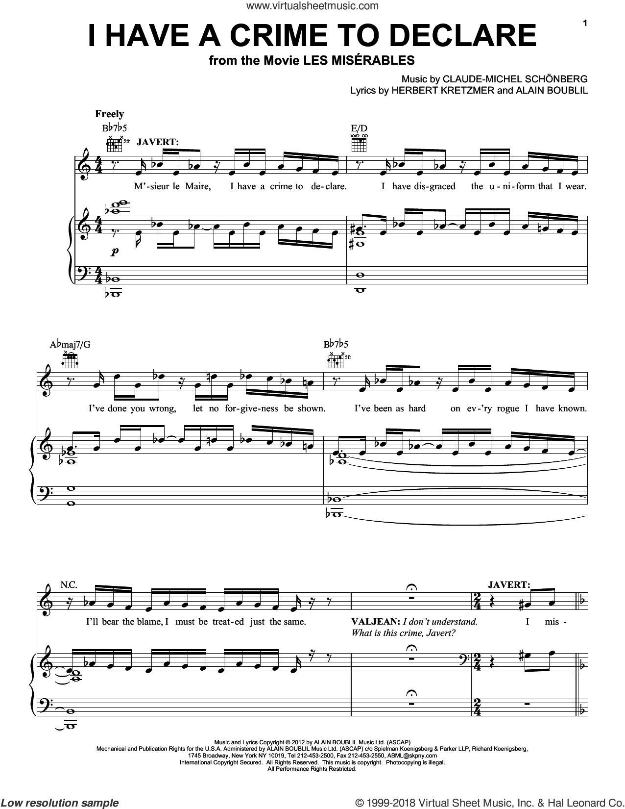 I Have A Crime To Declare (from Les Miserables)