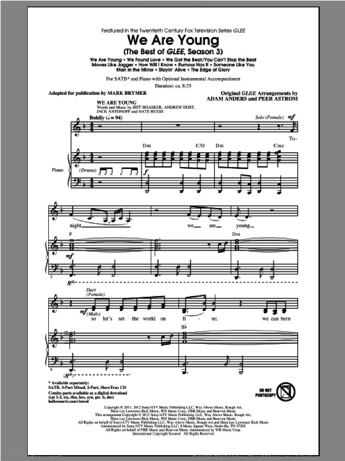 We Are Young (The Best Of Glee Season 3) (Medley)