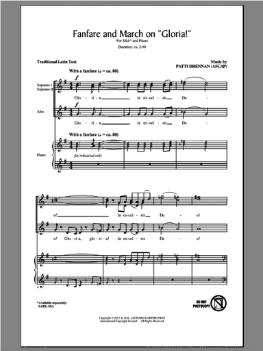 Fanfare And March On "Gloria"