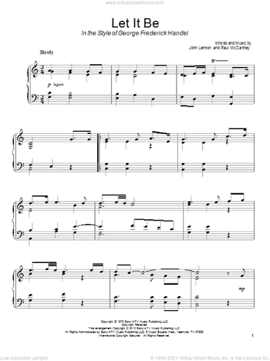 Let It Be (in the style of George Friderick Handel)