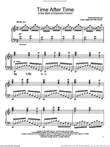 Time After Time (in the style of Giacomo Puccini)