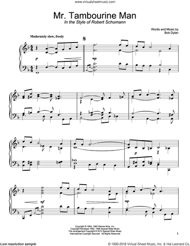 Mr. Tambourine Man (in the style of Robert Schumann)