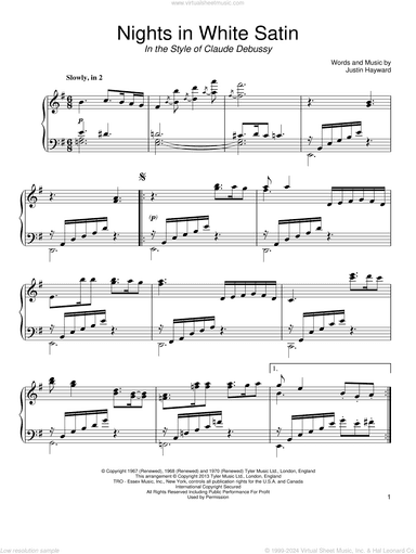 Nights In White Satin (in the style of Claude Debussy)