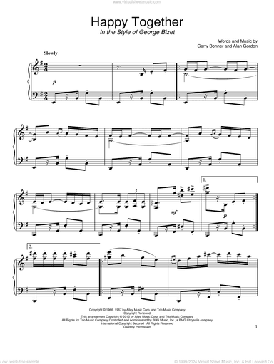 Happy Together (in the style of George Bizet)