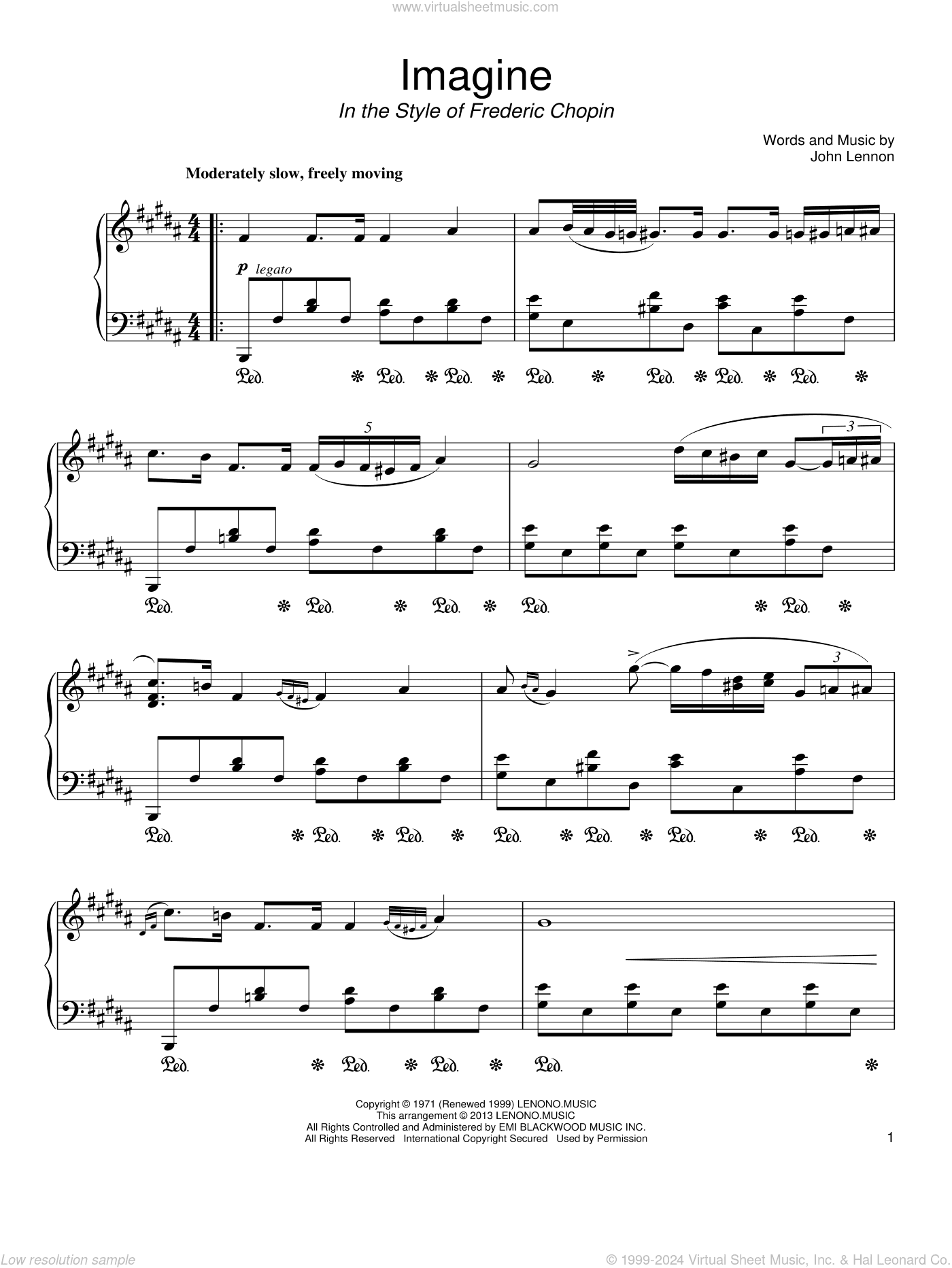 Imagine (in the style of Frederic Chopin)