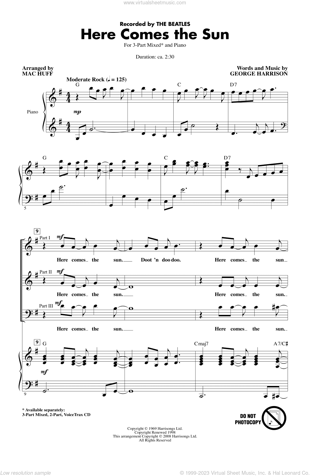 Here Comes The Sun (arr. Mac Huff)