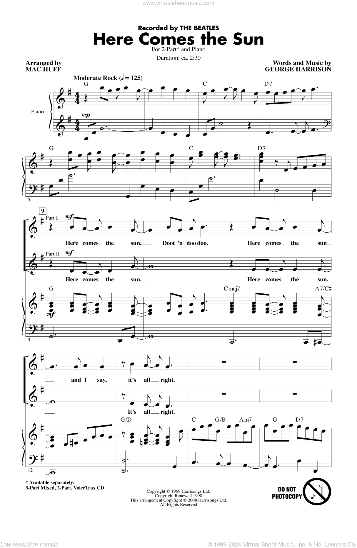 Here Comes The Sun (arr. Mac Huff)