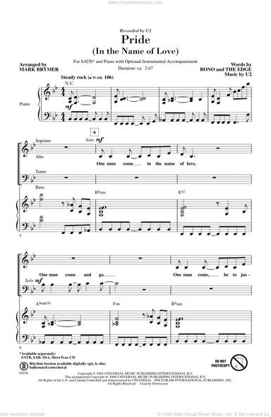 Pride (In The Name Of Love) (arr. Mark Brymer)
