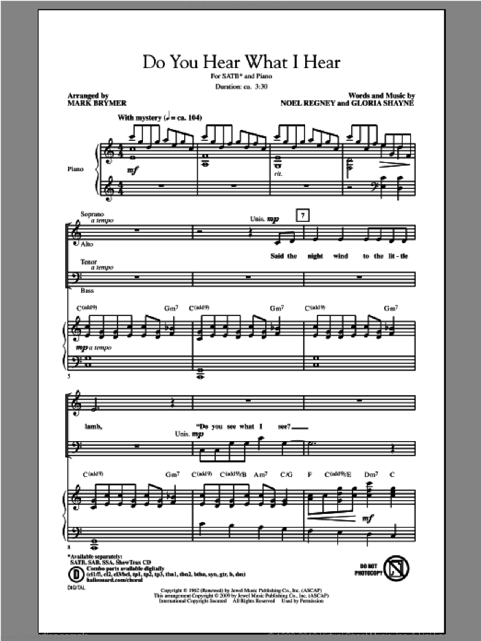 Do You Hear What I Hear (arr. Mark Brymer)