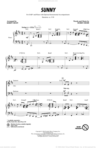 Sunny (arr. Kirby Shaw)