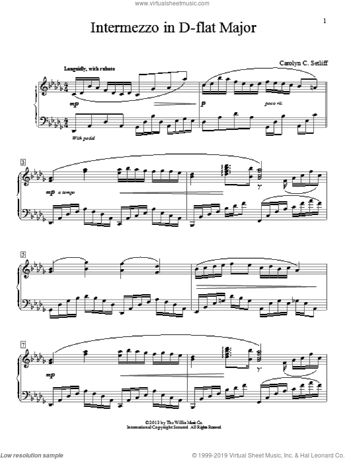 Intermezzo In D-Flat Major