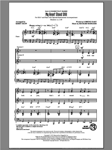 My Heart Stood Still (arr. Kirby Shaw)