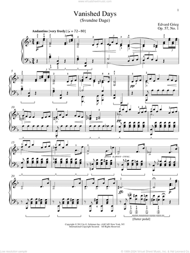 Vanished Days (Svundne Dage), Op. 57, No. 1