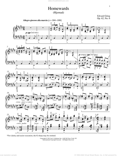 Homewards (Hjemad), Op. 62, No. 6