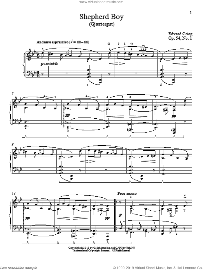 Shepherd Boy (Gjaertergut), Op. 54, No. 1