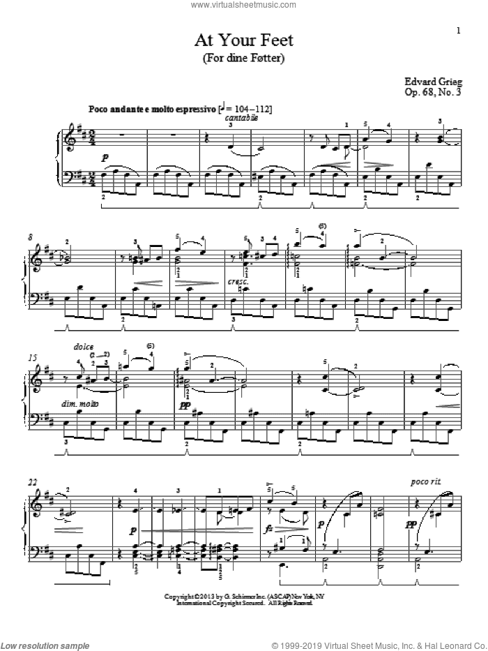 At Your Feet (For dine Fotter), Op. 68, No. 3