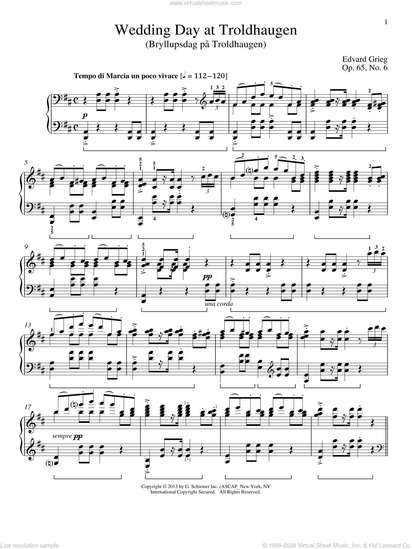 Wedding Day At Troldhaugen (Bryllupsdag pa Troldhaugen), Op. 65, No. 6