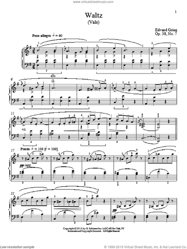 Waltz (Vals), Op. 38, No. 7