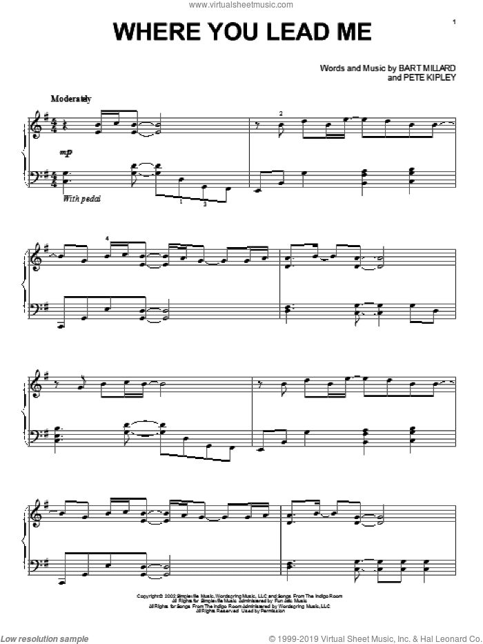 Where You Lead Me, (intermediate)