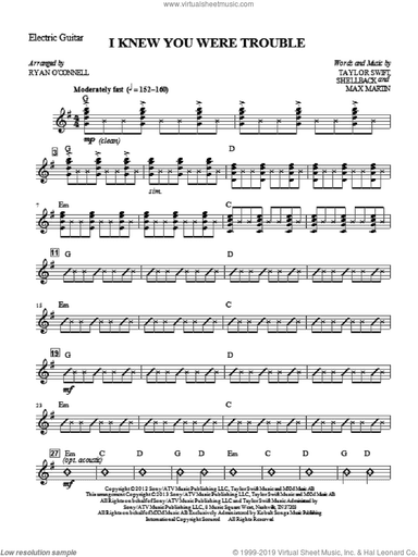 I Knew You Were Trouble (complete set of parts)